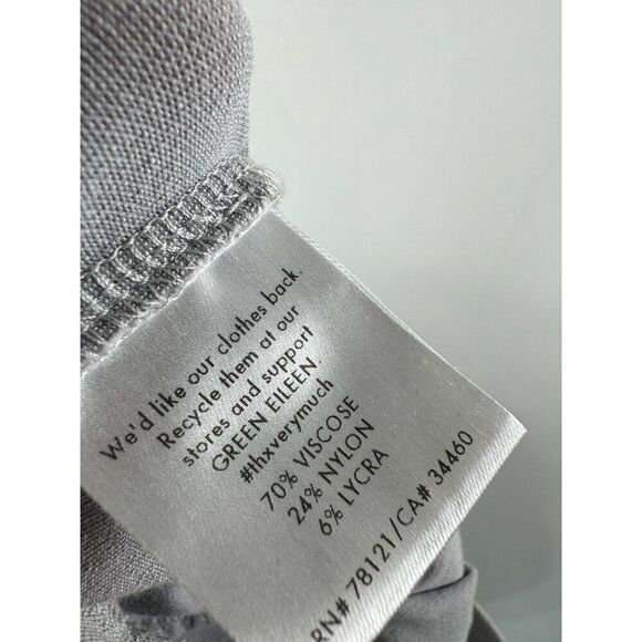 Eileen Fisher Sz S Crepe Pull On Stretch Elastic Waist Cropped Pants Grey - Picture 6 of 6